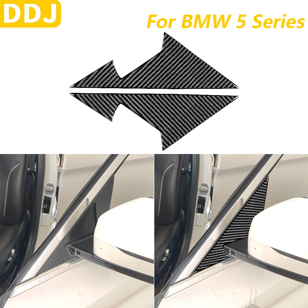 For BMW 5 Series G30 G31 G38 2017-2023 Carbon Fiber Exterior Door A-pillar Panel Trim Cover Car Accessories Decoration Sticker