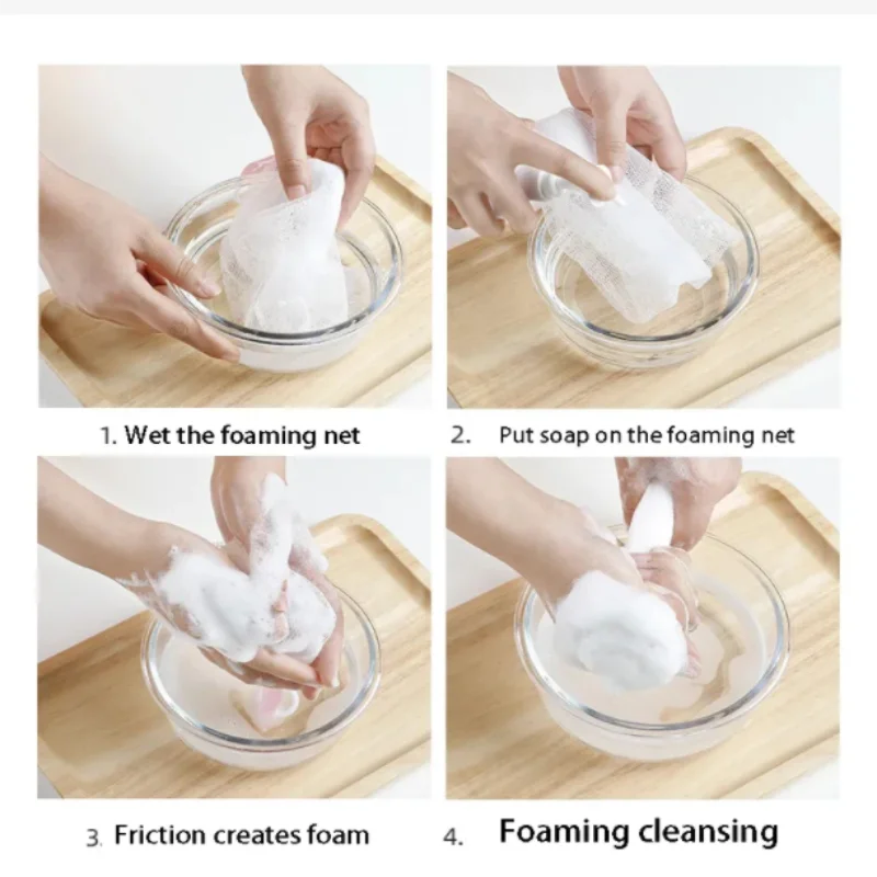 10/20 PCS Facial Cleanser Manual Foaming Net Bags Wash Face Soap Liquid Soap Whipped Mousse Bath Shower Blister Foaming Net Bags