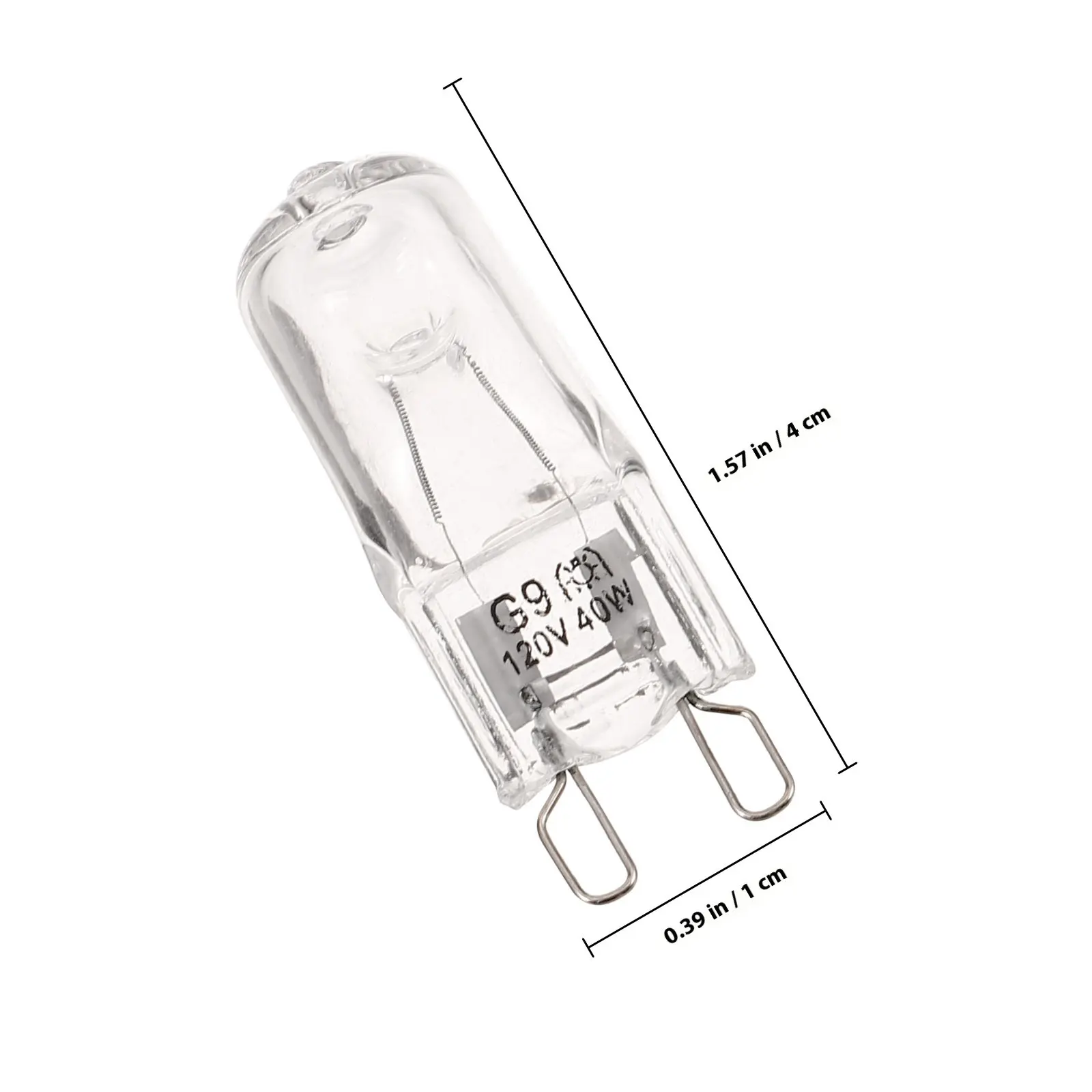 10pcs G9 Halogen Oven Bulbs 25W/40W 3000K Heat-Resistant Clear Glass Appliance Light, 98 CRI