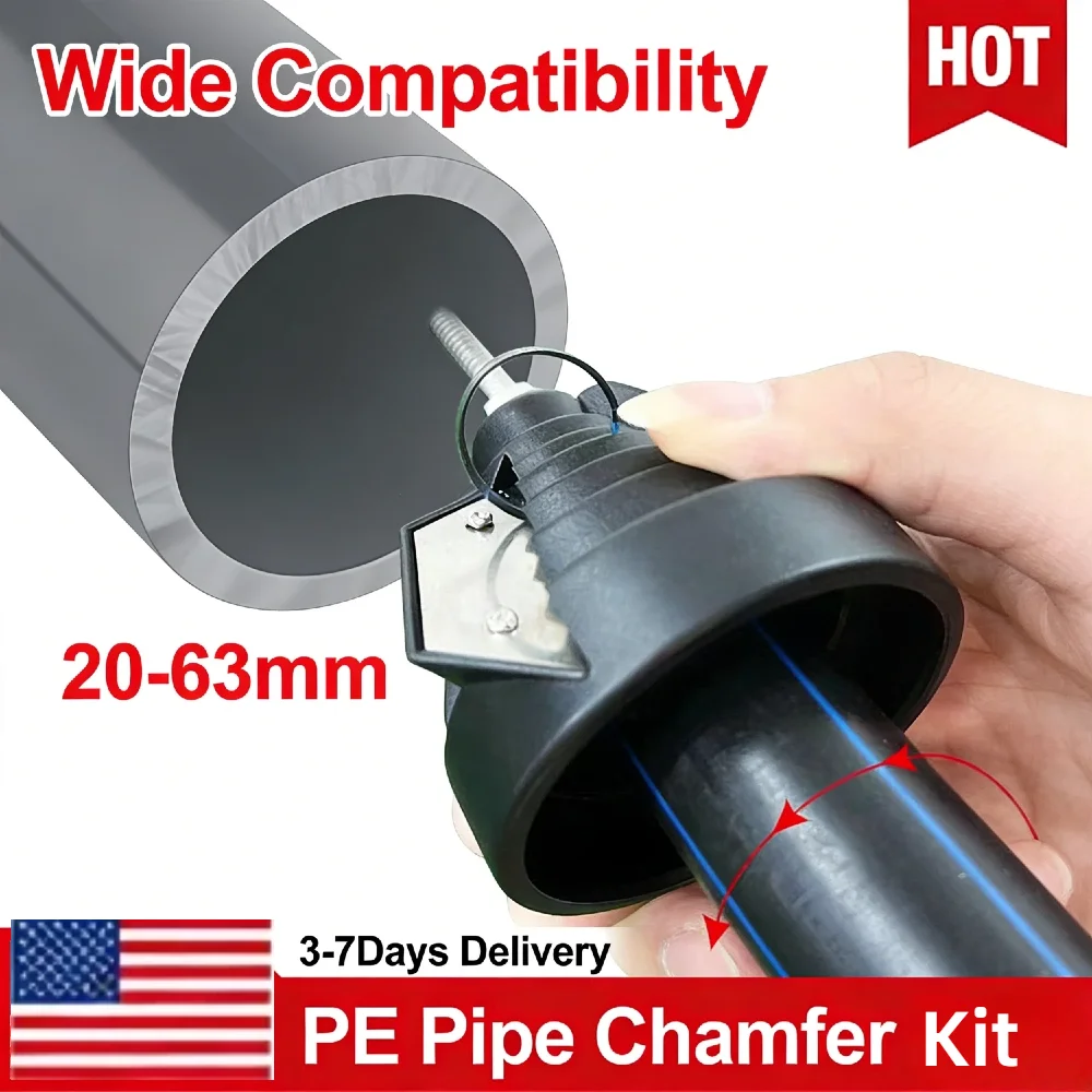 

Инструмент для снятия заусенцев с конусными кромками труб 20-63 мм, износостойкий, для труб из ПЭ, ПВХ, ПП, ПВДФ, легкий профессиональный инструмент для снятия фаски с пластиковых труб