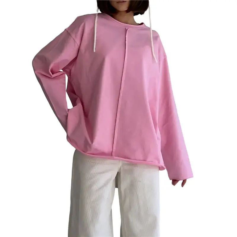 suine-レディース-オーバーサイズ-長袖-tシャツ-ベーシック-クルーネック-tシャツ-秋-トップス-カジュアル-ワークアウト-y2k-服-ピンク-l