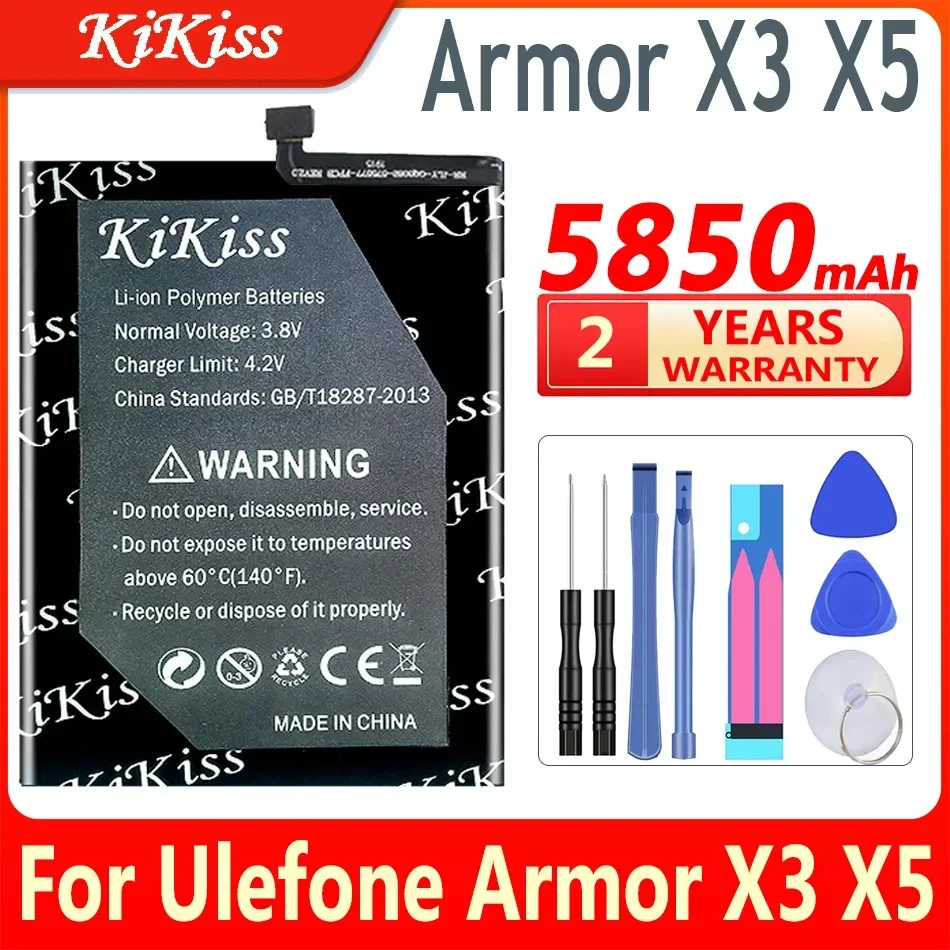 

Мощная батарея 5850 мАч KiKiss X 3X5 для Ulefone Armor X3 X5 мобильный телефон Battery