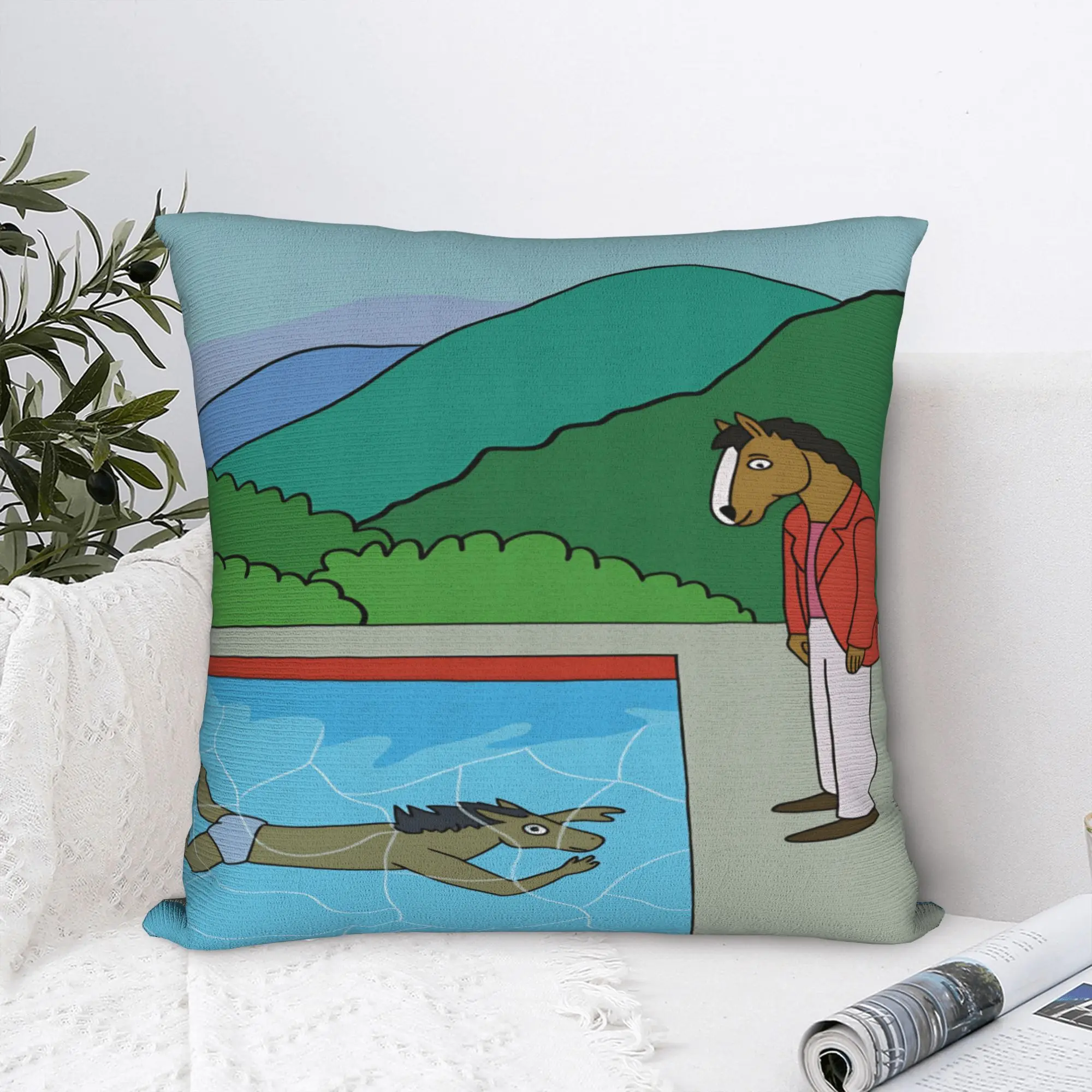 Anime B-BoJack H-Horsemans Pillow Case  Comfy Pillow Cover Funny Pillowcases For Office Car Home Decor
