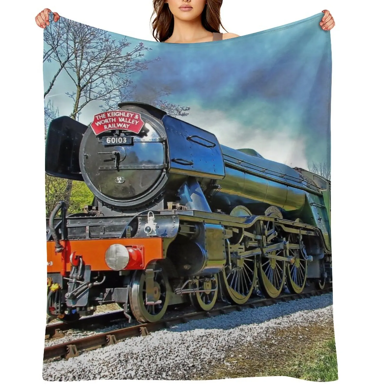 

The Flying Scotsman on theKWVR - 1 Throw Blanket Soft Big warm winter Picnic Luxury St Blankets