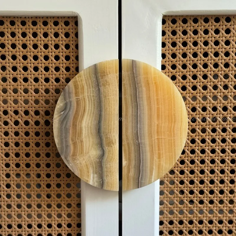 1 pair of 16x8cm custom luxury agate door handles for drawers, wardrobes, home decoration holes, spacing 6.5cm M6 screws