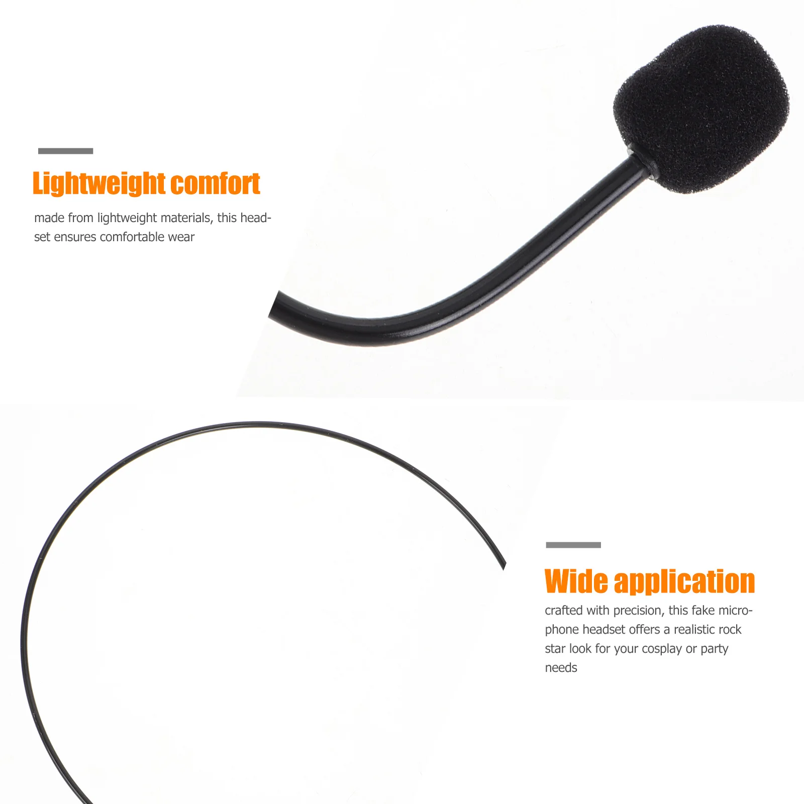연예인 드레싱 헤드셋 어린이 할로윈 의상 가짜 마이크 블랙 마이크 소품 헤드폰