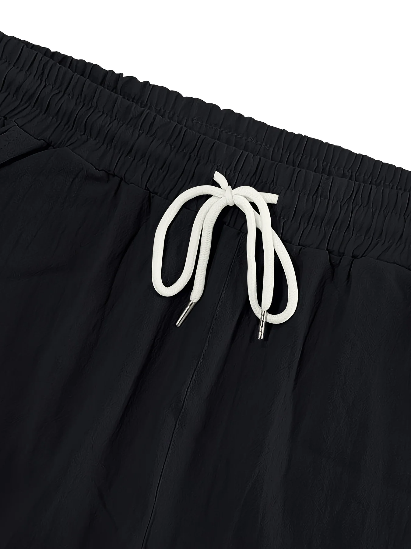 Multi Pocket Workwear Shorts For Men Sporty And Casual Loose Solid Color Linen Drawstring Five Quarter Pants - Image 6
