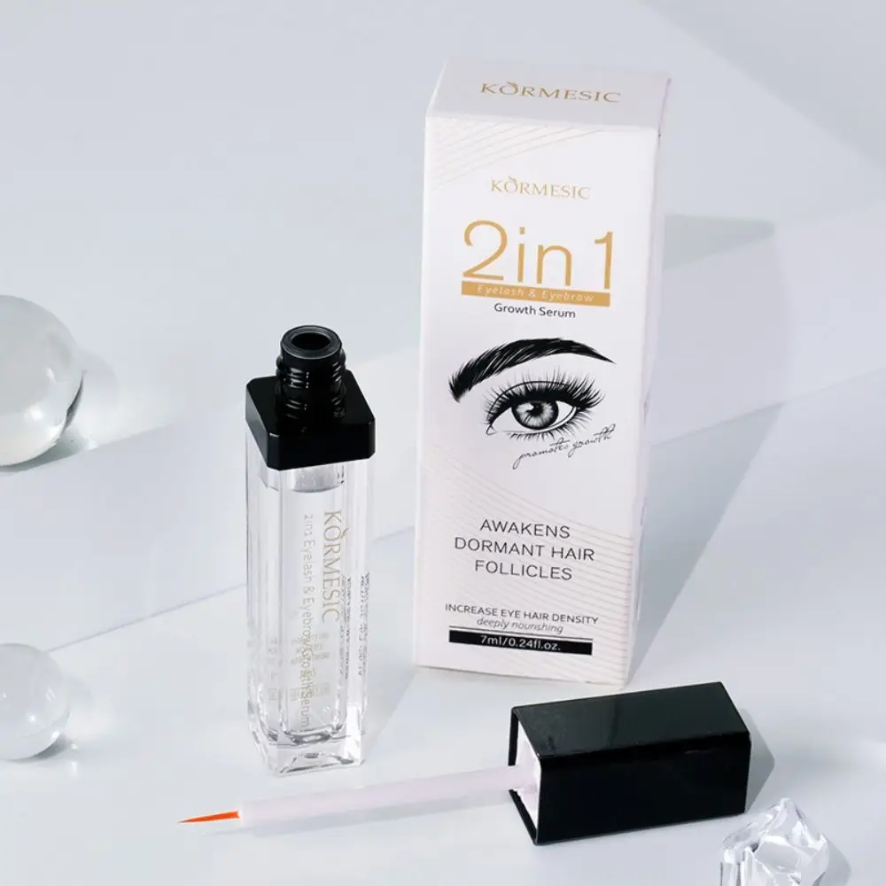 Natural 2-in-1 Eyelash & Eyebrow Serum Peptides Biotin Longer Fuller Thicker Eyelash Growth Serum Fast Growth