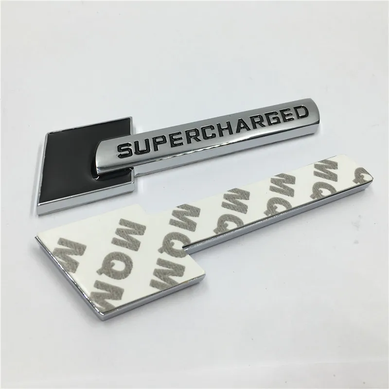 Car Metal Chrome Supercharged Emblem Badge Side Front Logo Sticker For a6 A6L A7 A8L Q5 Q7 A4L