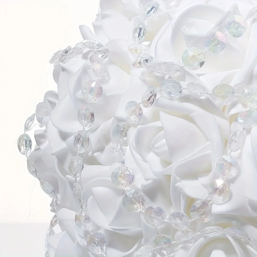 A Western-style rose and small rhinestones simulate a bridal bouquet held in hand image 3
