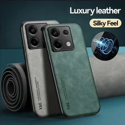 Case For Redmi Note 14 13 Pro Plus 12 Pro Poco F6 X6 Pro 14T Luxury Built-in Magnetic Car Holder Protection Phone Coque Fundas