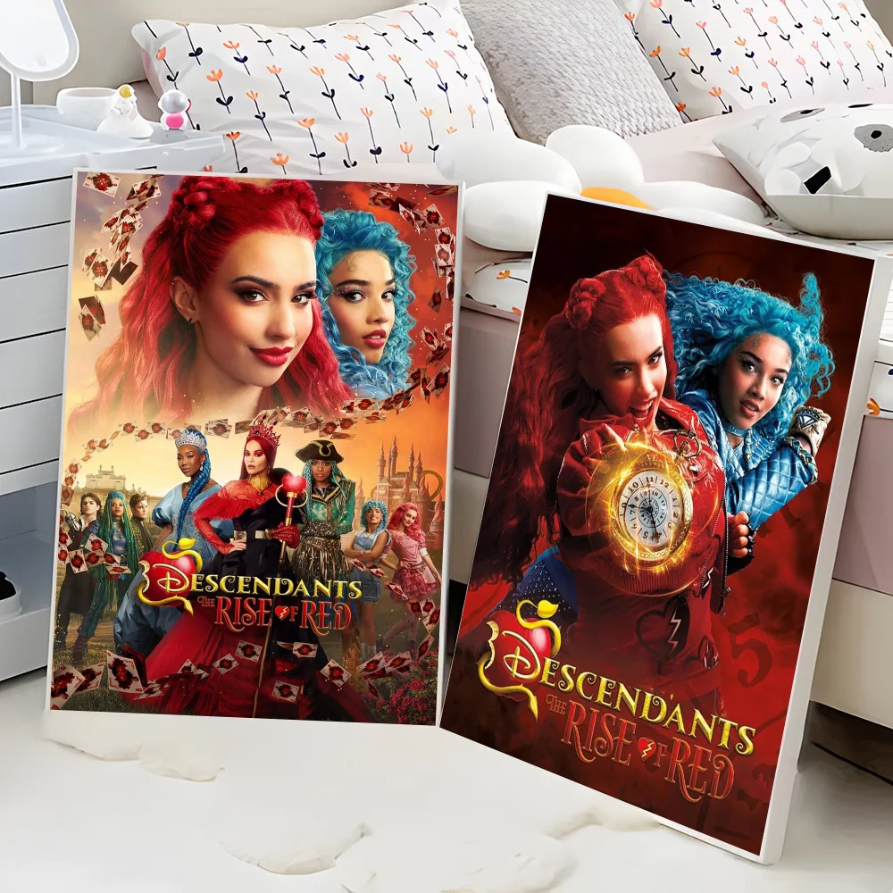 Film D-Descendants The-Rise-of-Red Vintage Posters Sticky Whitepaper Sticker DIY Room Bar Cafe Room Wall Decor