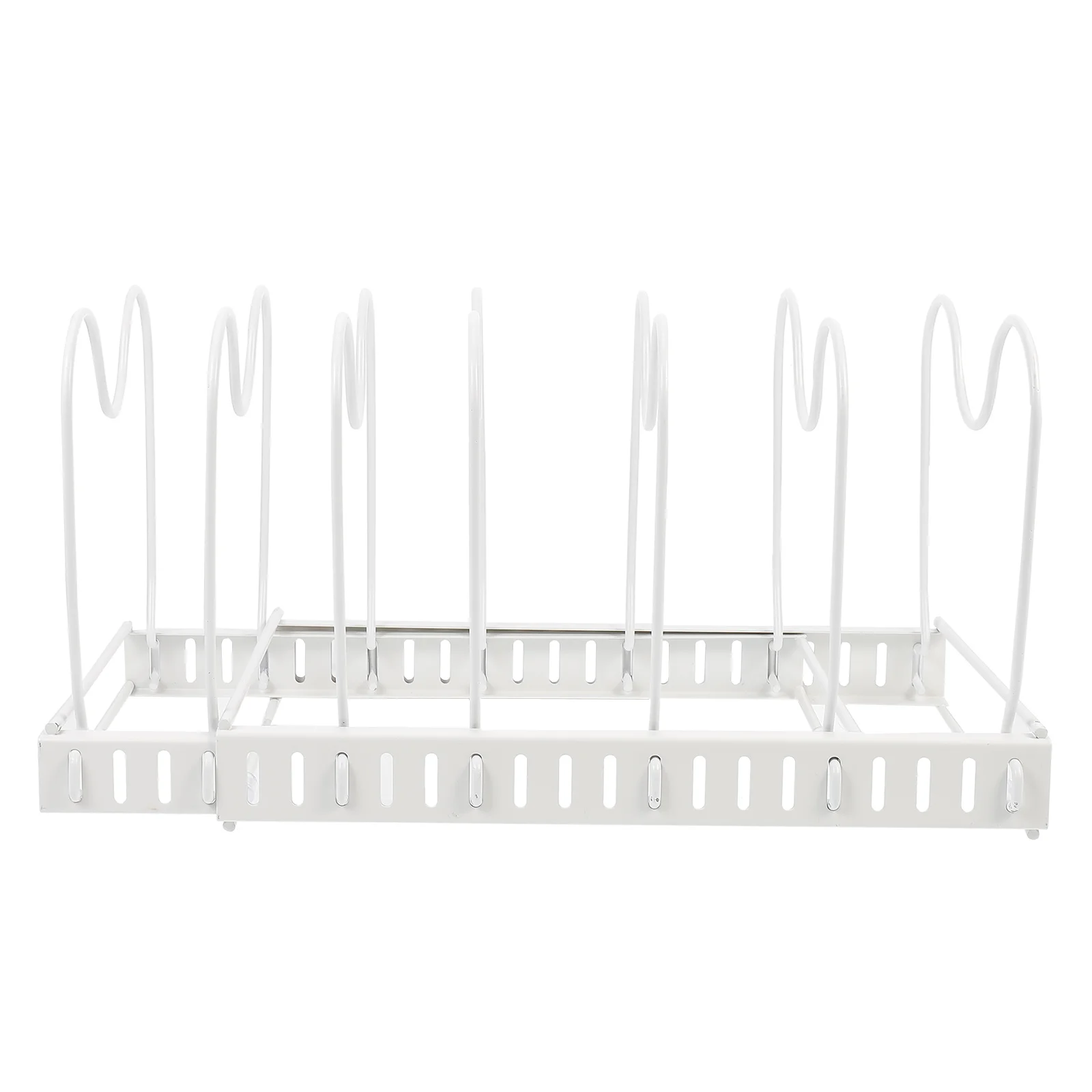

Telescopic Pot Lid Rack Metal Kitchen Organizer White Pan Cover Stands Retractable Holder Iron Material Waterproof