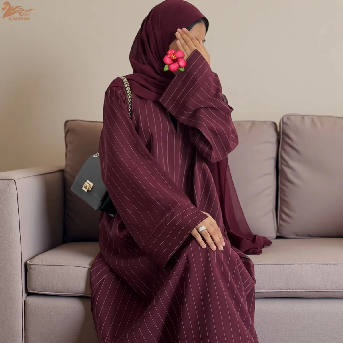 

2026 Ramadan EID Abaya Modern Strips Closed Dubai Abaya Women Muslim Dress Islamic Clothing Fashion Daily Wear Women Abaya