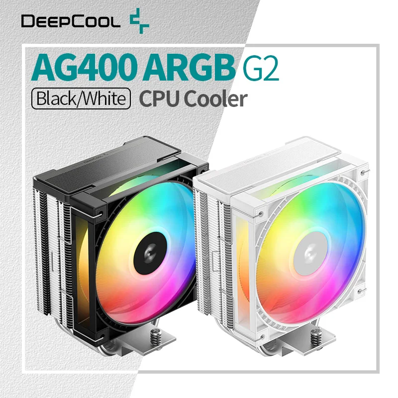 DeepCool AG400 ARGB G2 Air Cooler 4 Heat Pipes PWM Processador CPU Radiator for LGA1700 1851 AMD AM4 AM5