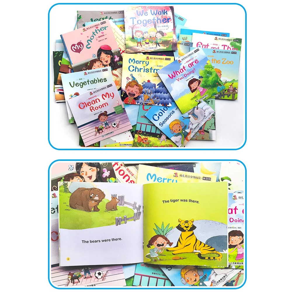 Kids 60 Pocket Books Set English Words Learning Book Enlightenment of Early Childhood Teaching Aids Bedtime Reading Montessori