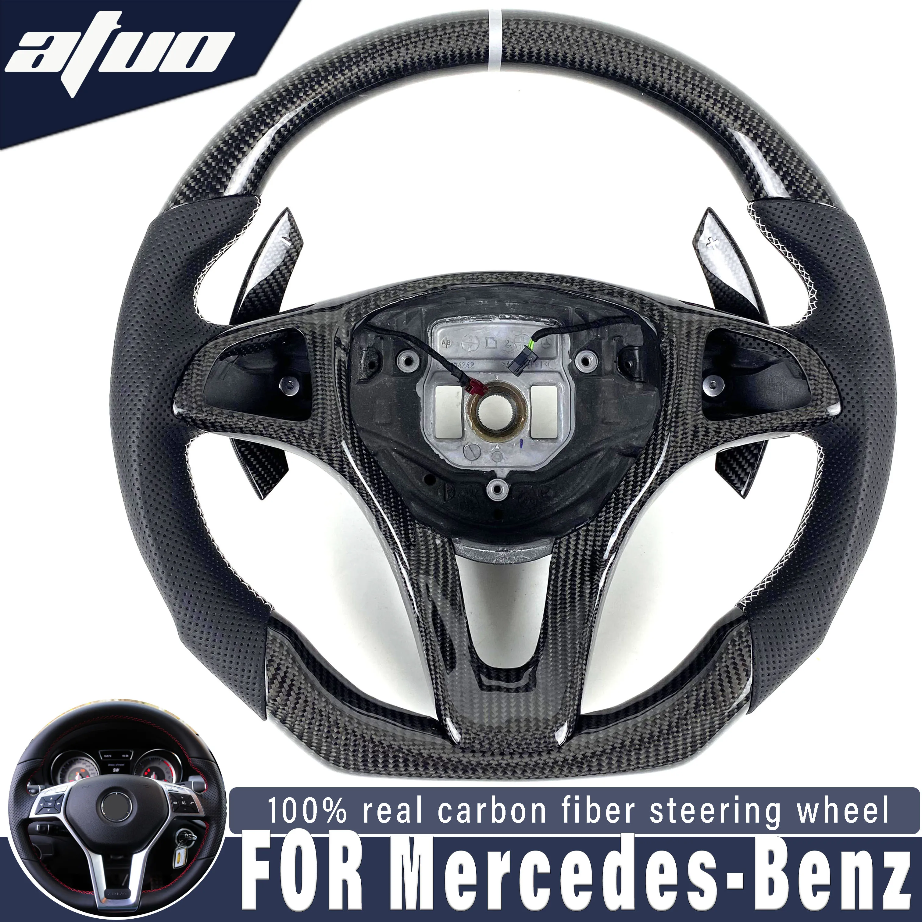 Customized carbon fiber steering wheel for Mercedes Benz GLA CLA 180 GLC GLE W211 W212 W213 W203 W204 W205 2013-2018