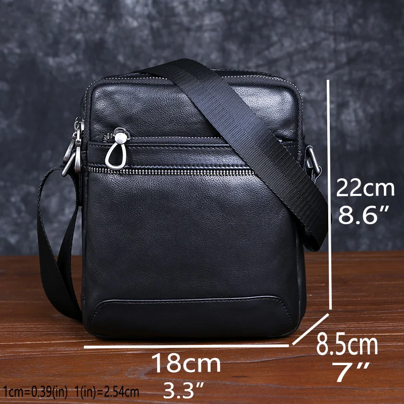 Men's Vintage Leather Shoulder Bun Layer Cowhide Crossbody Bag Casual Fashion Trend Men's Bag