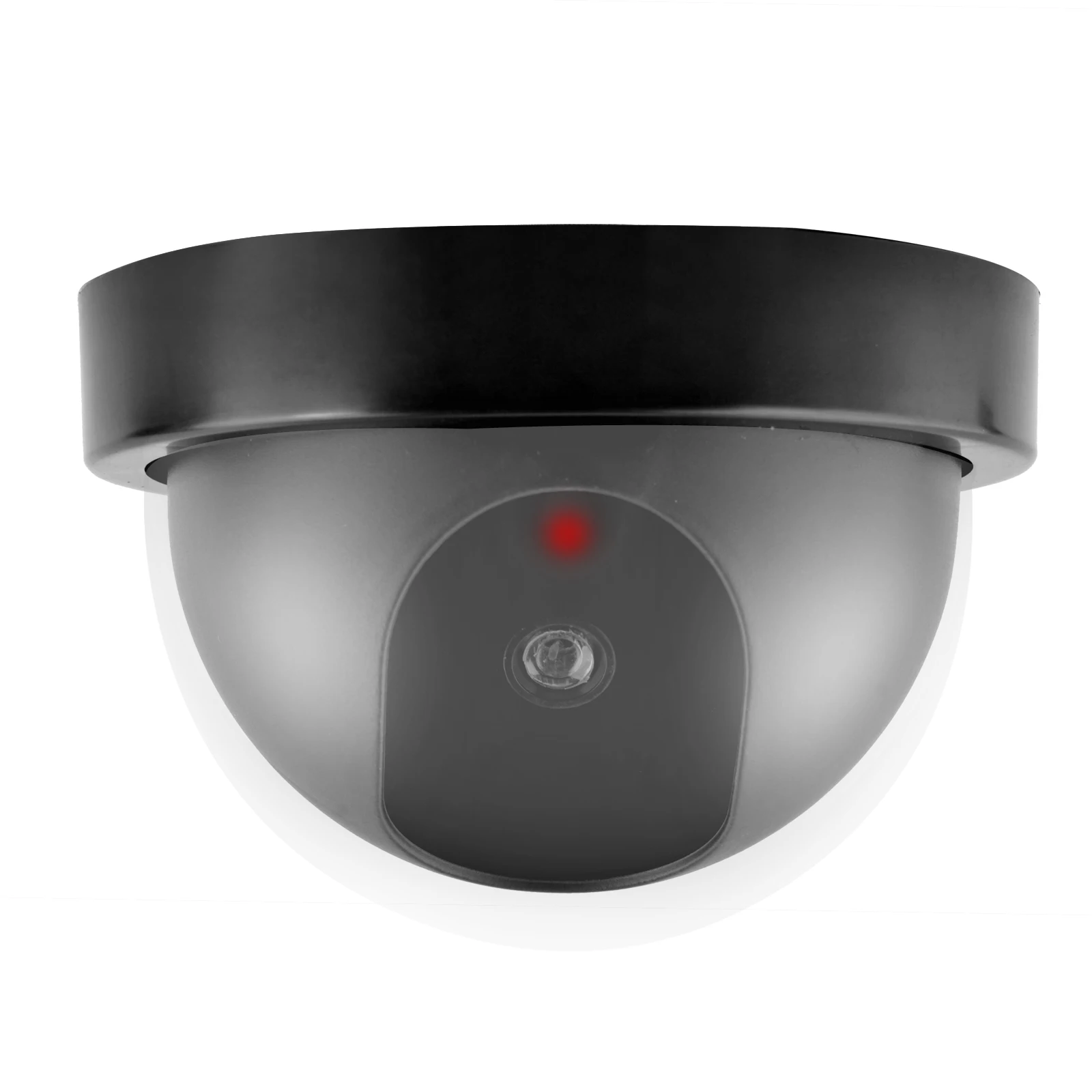 Telecamera finta con luce rossa a LED a batteria per interni ed esterni finta cupola fittizia telecamera CCTV telecamera di sicurezza per la sorveglianza domestica