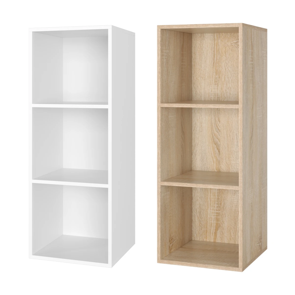 Getone Bücherregal, Standregal mit 3 Fächern, Würfelregal, Regal Holz 30x30x80cm