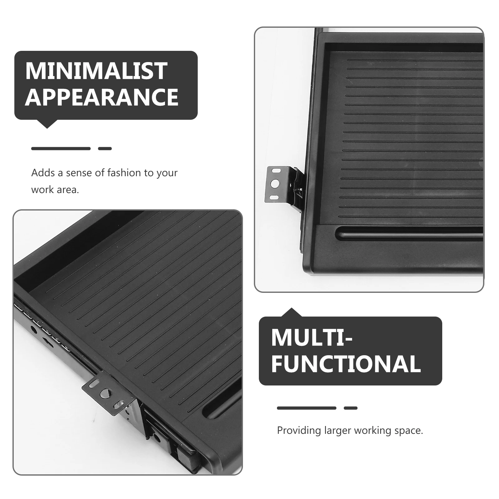 

1 set Keyboard Tray under Desk Slide Rail Stand for Desktop Rest Black Office Grey White K1 Pan Sliding Mount Storage