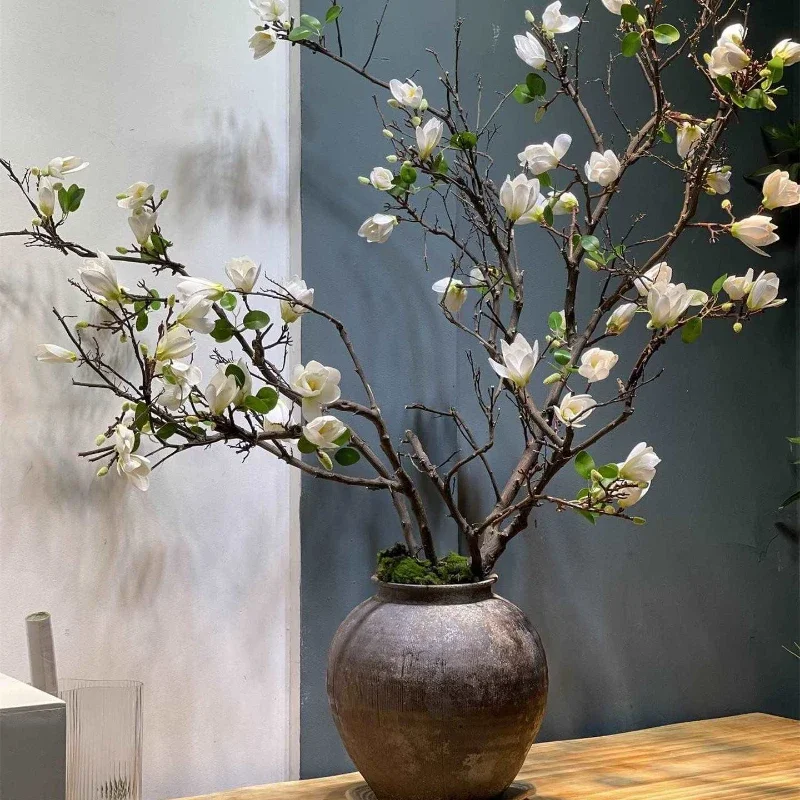 Chinese Japanese Magnolia Zen Withered Branch Maple Bonsai False Flower Homestay Tea Room Club Hotel Design