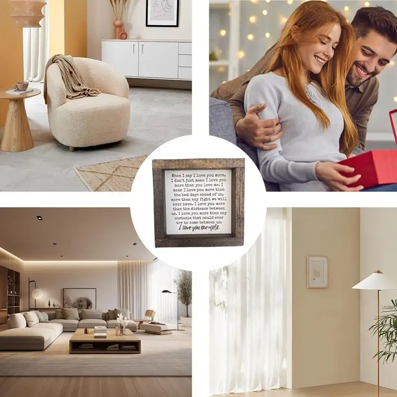 Inspirational Signs for Desk Desktop Wooden Signs Decor Natural Rustic Charm Inspirational Desk Sign for Bookshelf Work Area