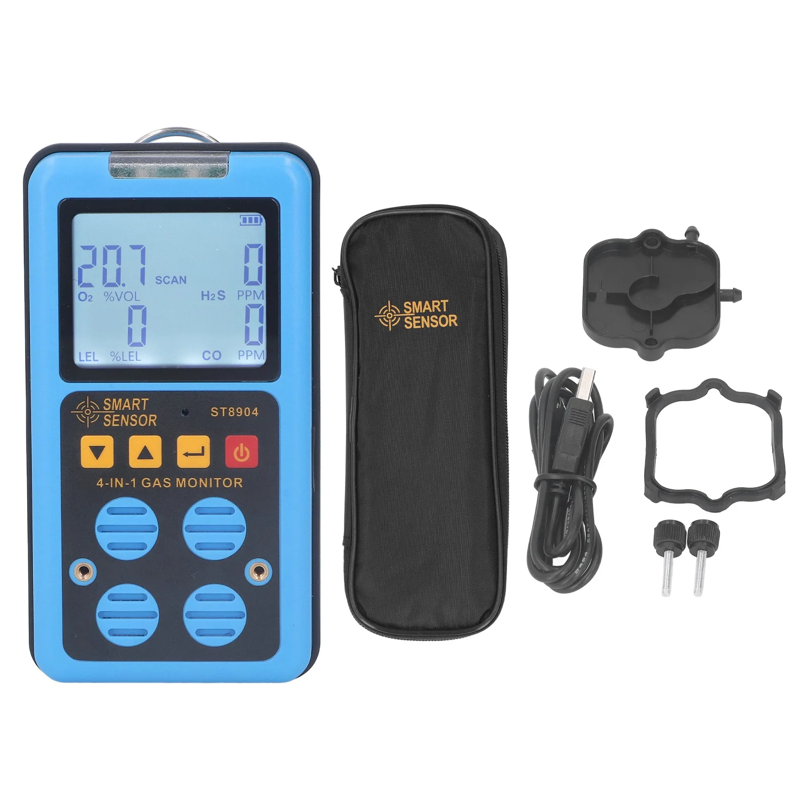 Gas Tester Accurate Measurement Rechargeable Gas Detector 3 Alarm Modes Short Response Time 4 in 1 for Agriculture
