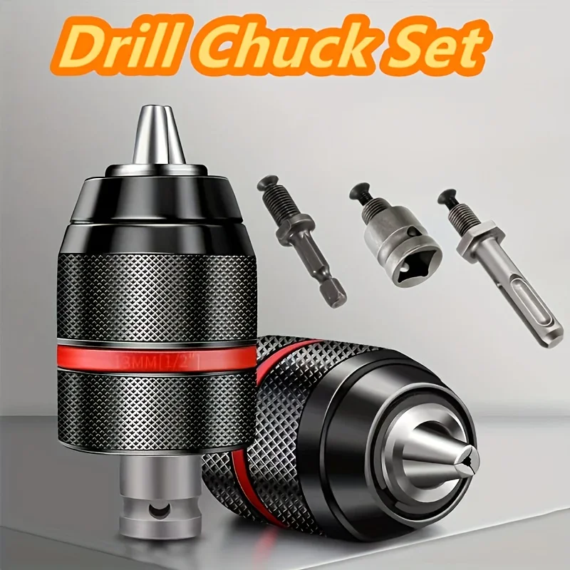 

Металлический бесключевой сверлильный патрон 1,5 мм-13 мм, 3-кулачковый самоблокирующийся трещоточный патрон с резьбой 1/2-20UNF, патрон для сверлильной отвертки