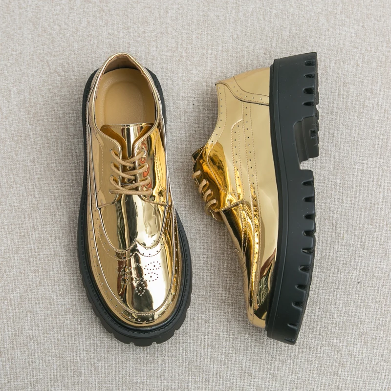 

Повседневная мужская кожаная обувь на шнуровке. Удобная и стильная толстая подошва. Модная обувь для вечеринок и ночных клубов 38–46. На открытом воздухе на толстой подошве.