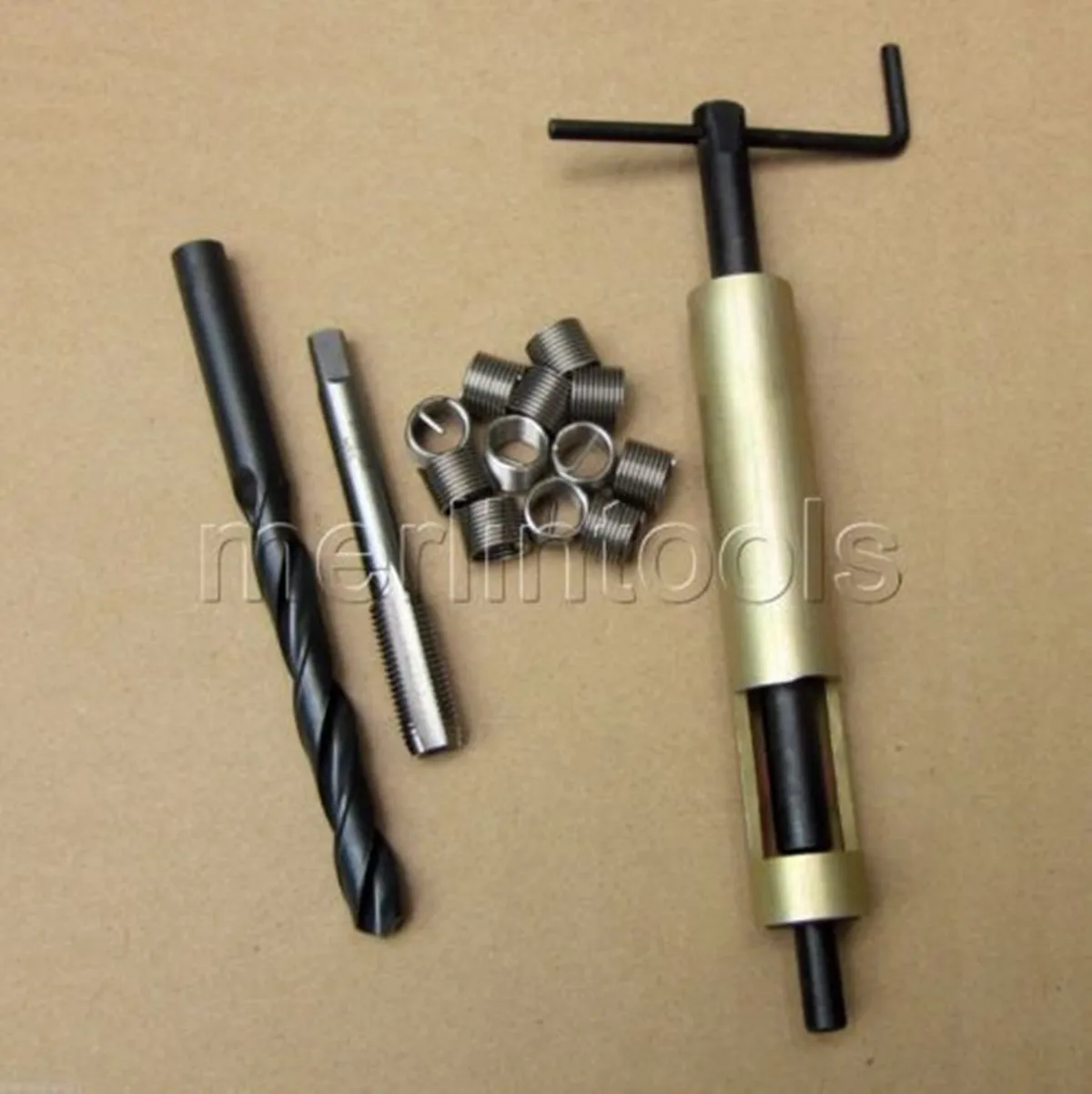 M18 x 1.5 2.5MM Thread Repair Kit Tap and Drill bit Helicoil Insert Insertion tool