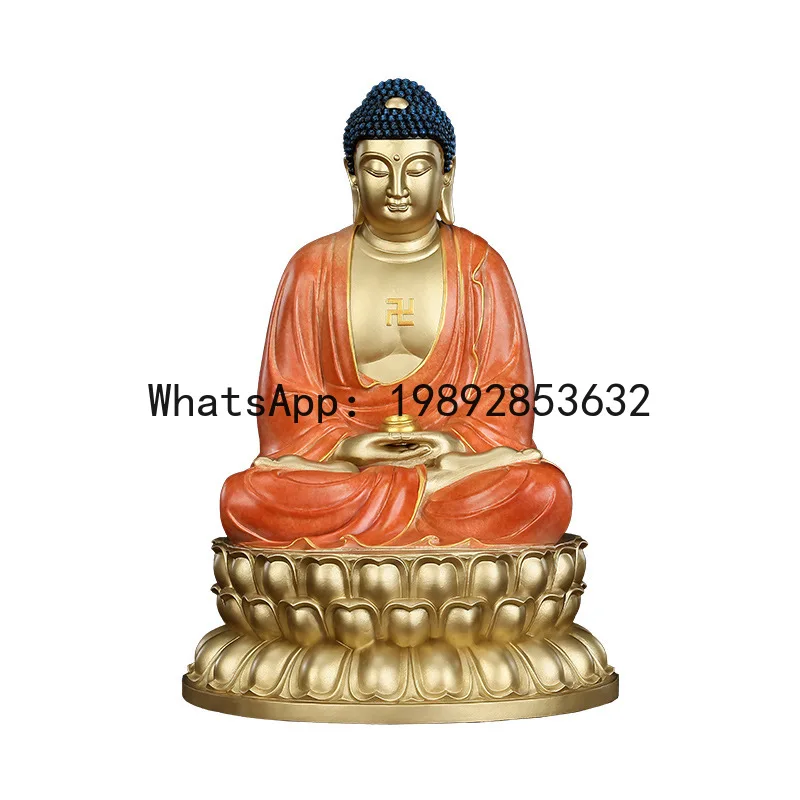 ZZ Color Copper Sakyamuni Sitting Statue Home Offering Desktop Copper Buddha Sitting Buddha Statue Crafts Ornament Zen
