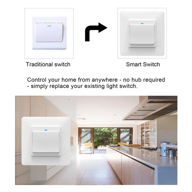 WiFi Smart Wall Light Switch Socket Outlet EU UK UN, Tuya Smart Life App Remote Control Push Button Switch Alexa Google Home