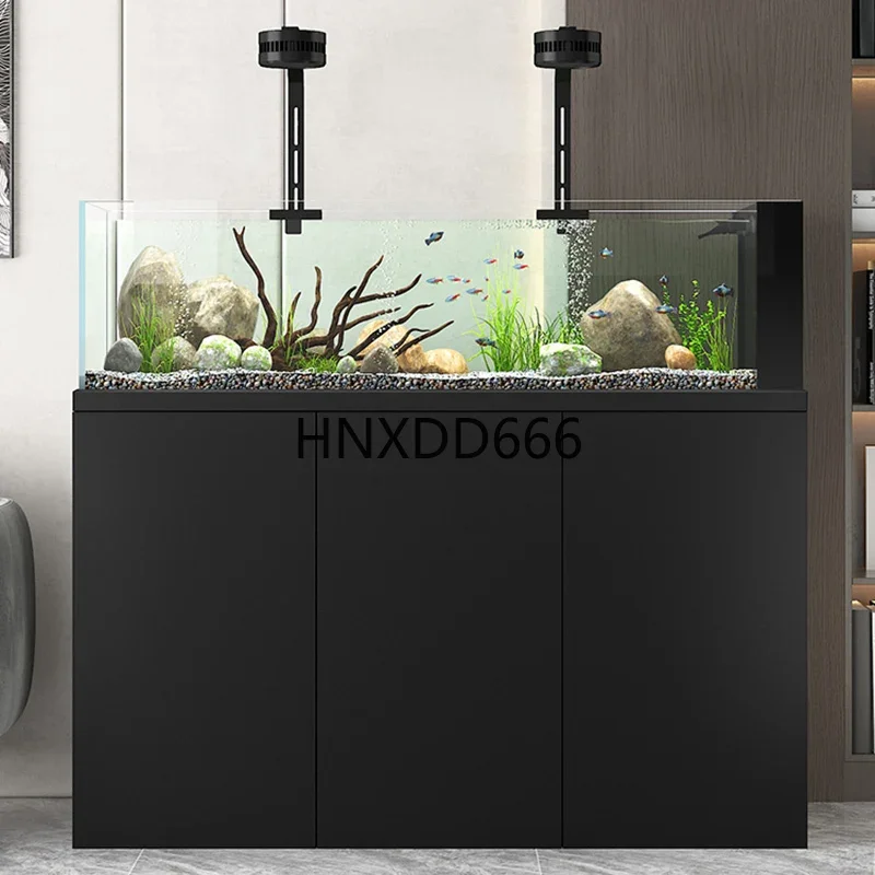 Stream native tank living room household ecological fish tank bottom filter ultra-white glass
