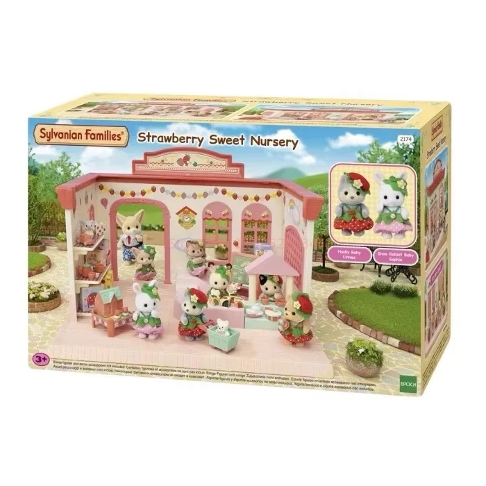 Genuino Sylvanian Families Fai finta di giocare a Fragola Toy House Modello Seal Famiglia Action Figure Giraffa Kawaii Doll Giocattolo per bambini