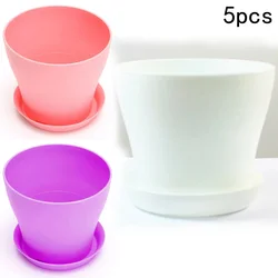 5PC Flower Pot Balcony Green Plant Succulent Gardening High Waist Long Mouth Pot Garden Basket Flower Pot Pp Resin Plastic Pot