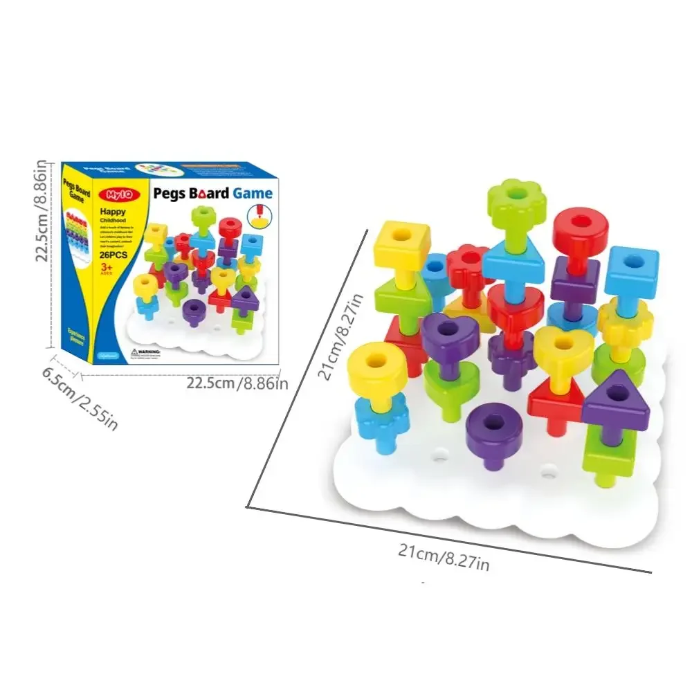 Children's Puzzle DIY Rope Threading Gear Geometric Shape Building Blocks Nails Desktop Stacking Le Montessori Teaching Aids