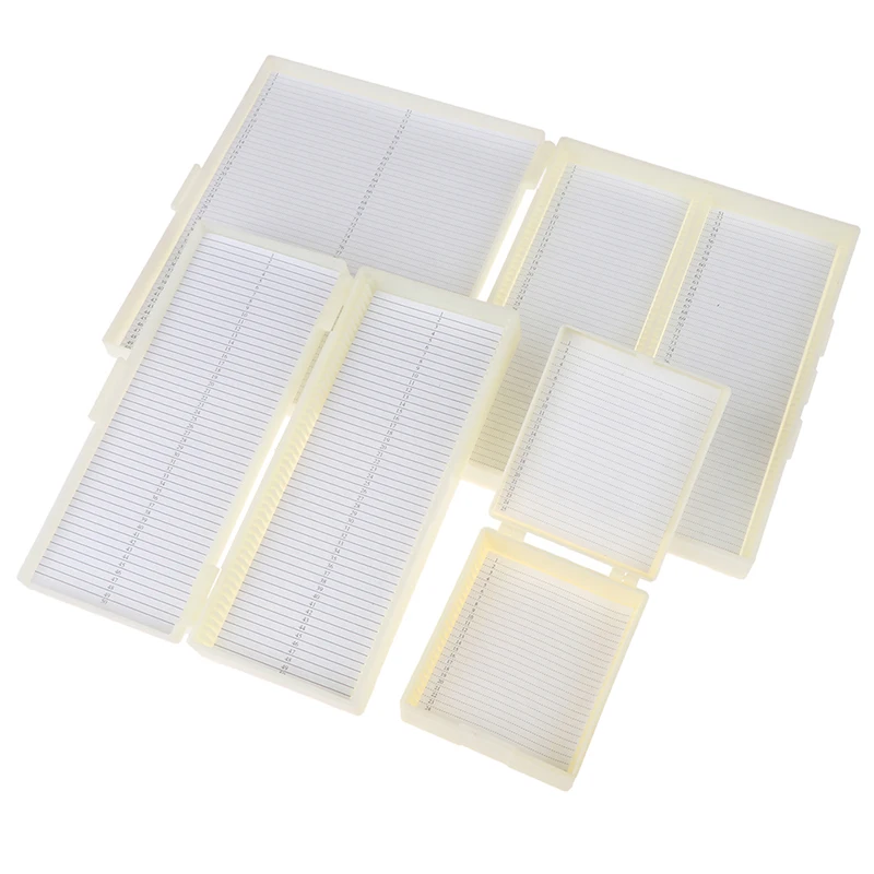 Plastic Microscope Glass Slide Box 25/50/100pcs Biological Slices Storage Case Holder For Prepared Microscope Slides