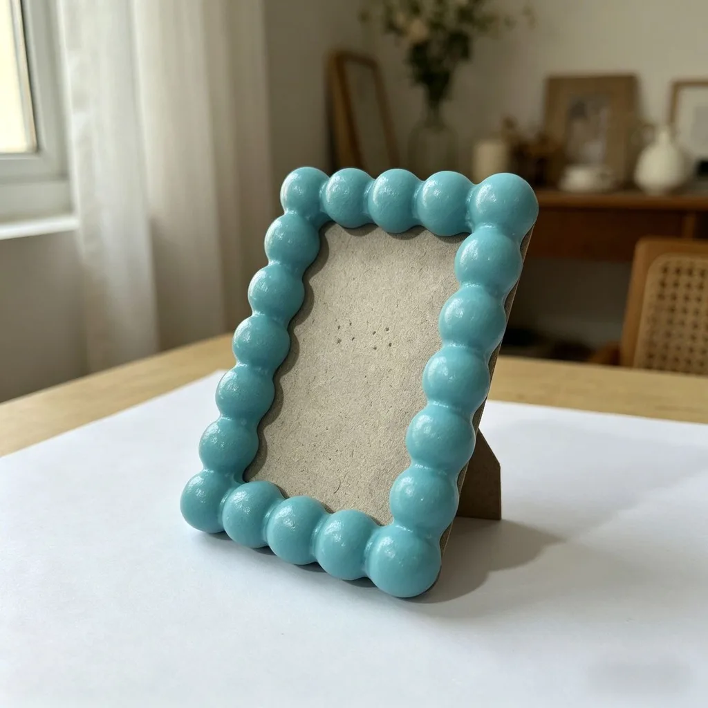 Decorative Resin Photo Frame with Built-In Stand