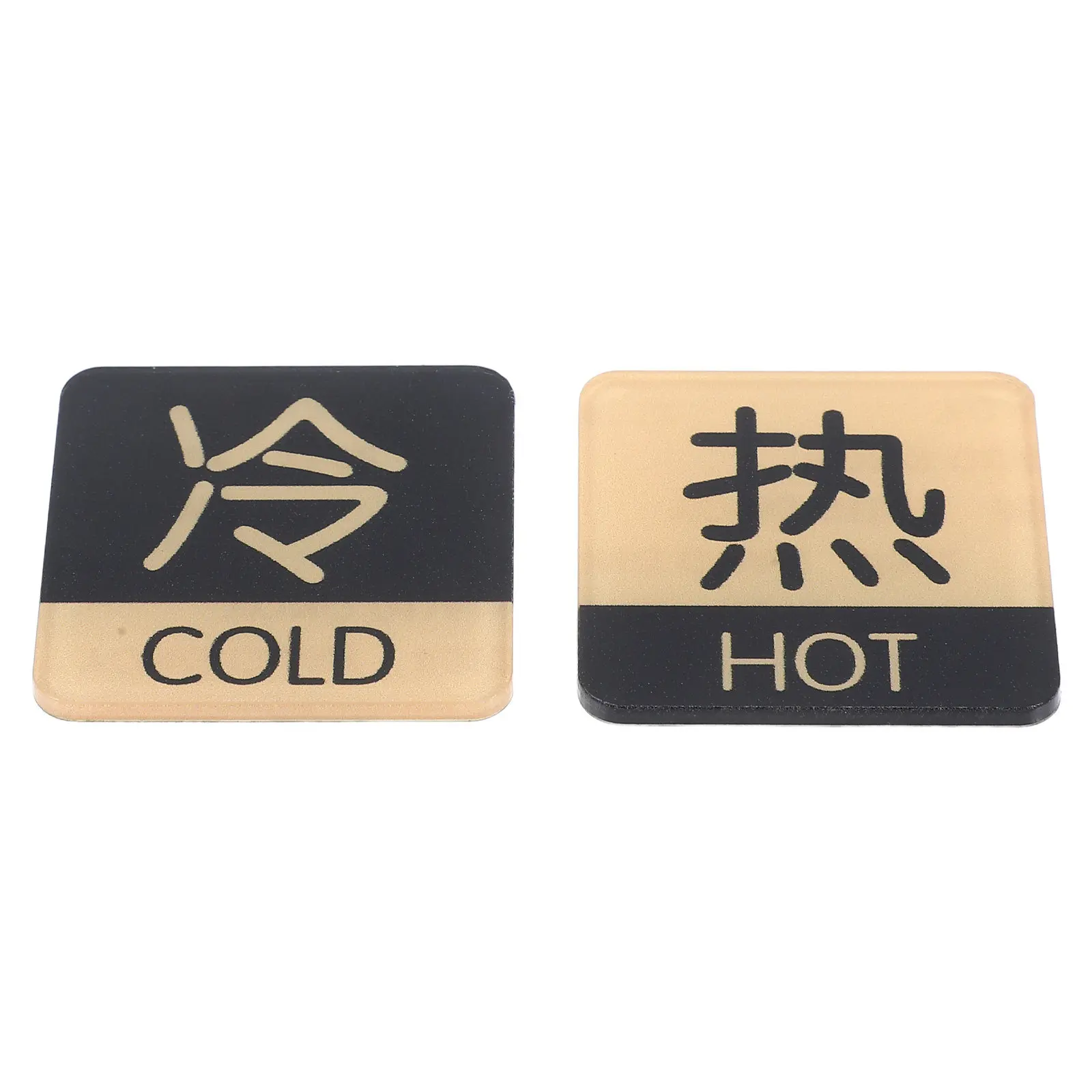 2Pcs Acrylic Hot Cold Faucet Water Signs Self Adhesive Temperature Indicators for Home Hotel Bathroom Use Handmade Bathroom Sign