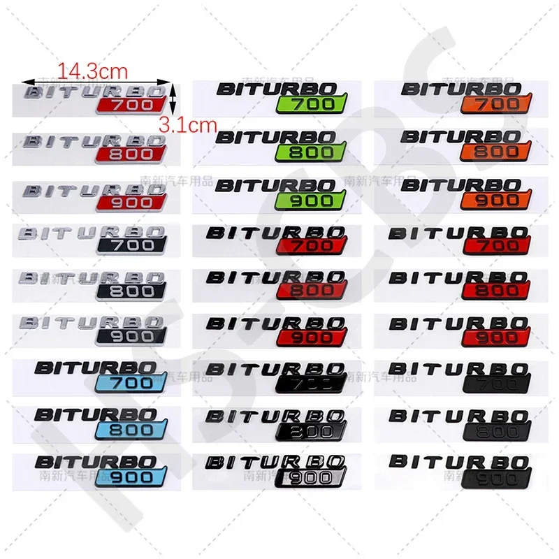 2Pcs Car ABS BITURBO 800 700 900 Logo Badge Side Fender Emblem Decals Sticker For BRABUS G Class G700 G800 G900 W463 W464 W461