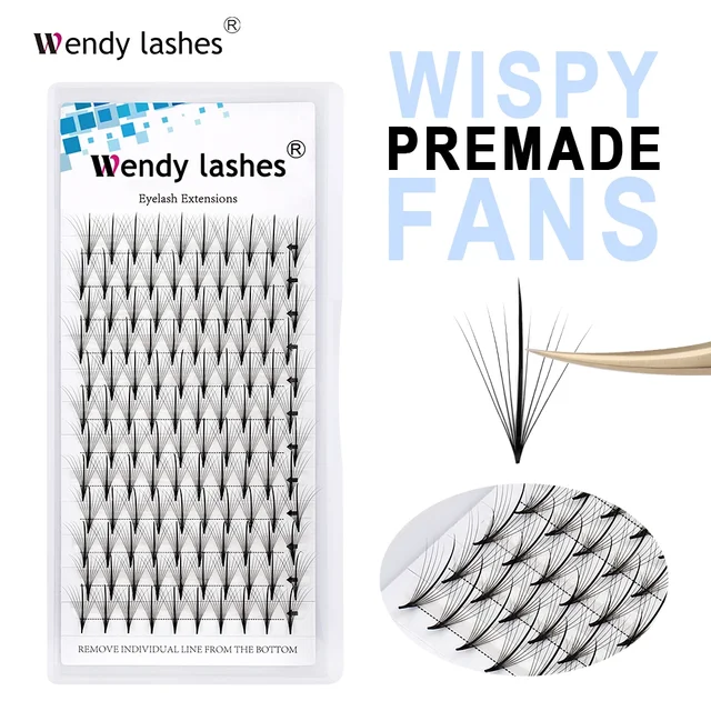 Wendy Lashes Wispy Premade Fan Volume Fans 9D Faux Mink Lash Indywidualne przedłużanie rzęs Pointy 0,07D krzywizna