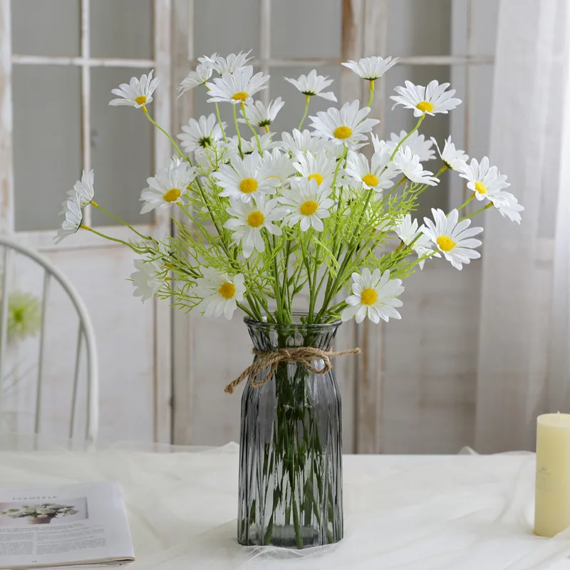 Artificial Daisy Flowers for Home Decoration Long Branch Bouquet for Wedding Garden Bridal Fake Flower DIY Chamomile Room Decor