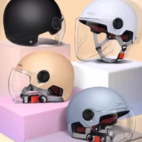 1 pieza 3C certificado hombres y mujeres adultos dibujos animados bicicleta eléctrica motocicleta medio casco con gafas casco de seguridad para bicicleta