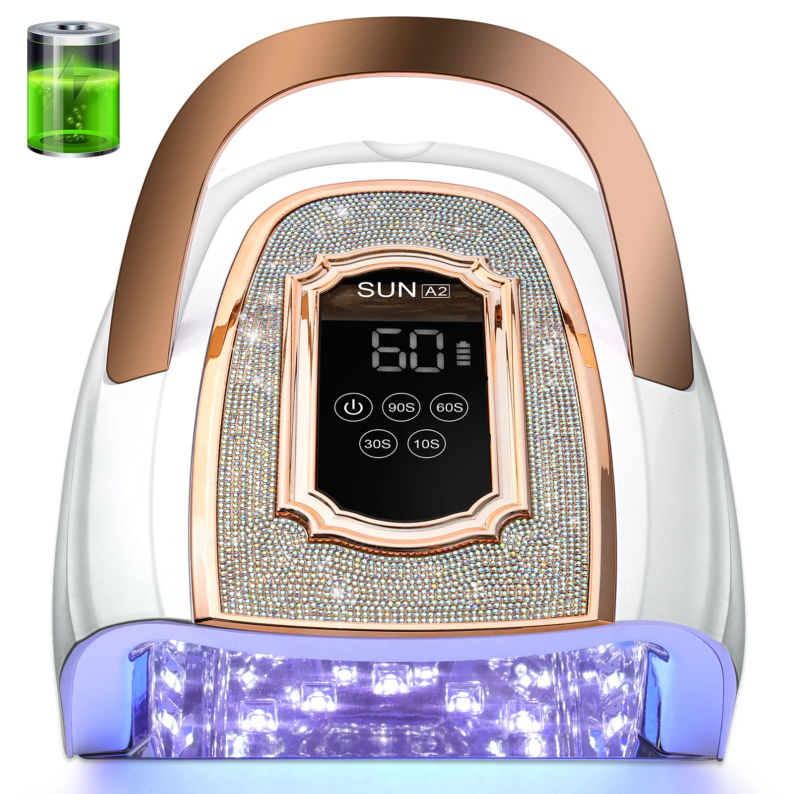 مجفف أظافر احترافي بالأشعة فوق البنفسجية قابل لإعادة الشحن 42 مصباح أظافر LED مع 4 مؤقت وأداة إضاءة معالجة طلاء الأظافر الجلية الأوتوماتيكية