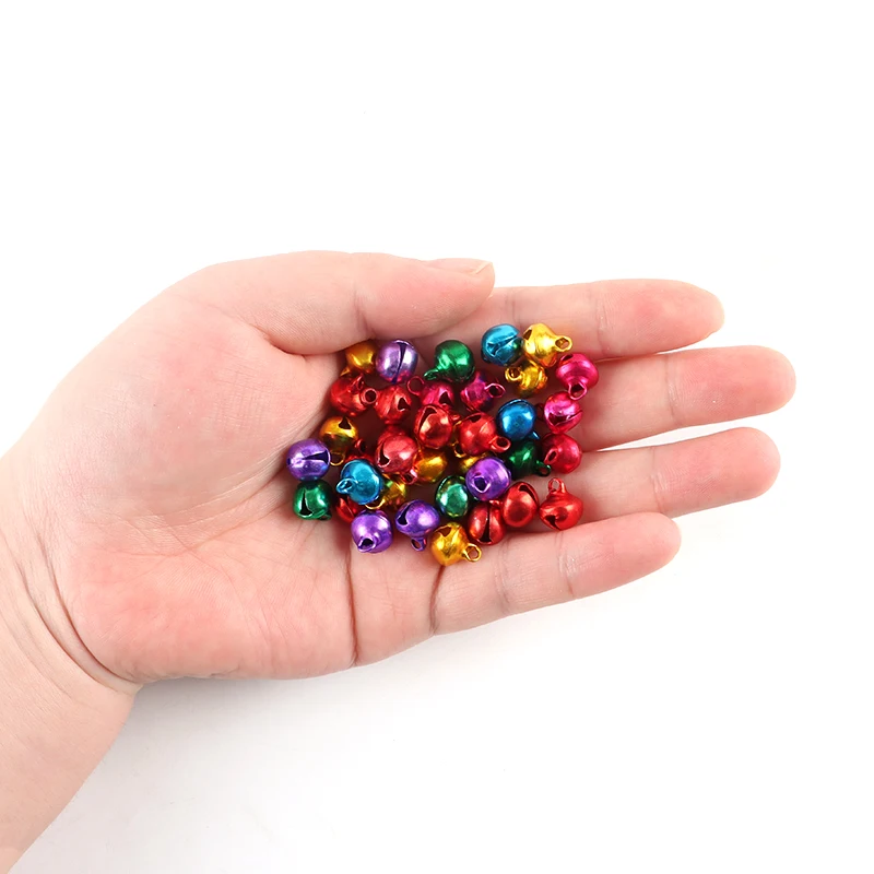 (100pcs/pack)11x9.14mm Colorful Bells Wrought Christmas Decorations Jingling Bell Toy Clothing Accessories Bells Handmade