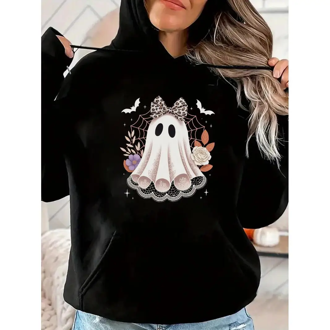 

“Cute Ghost Hoodie – Halloween Bat Spider Web Sweatshirt for Women”