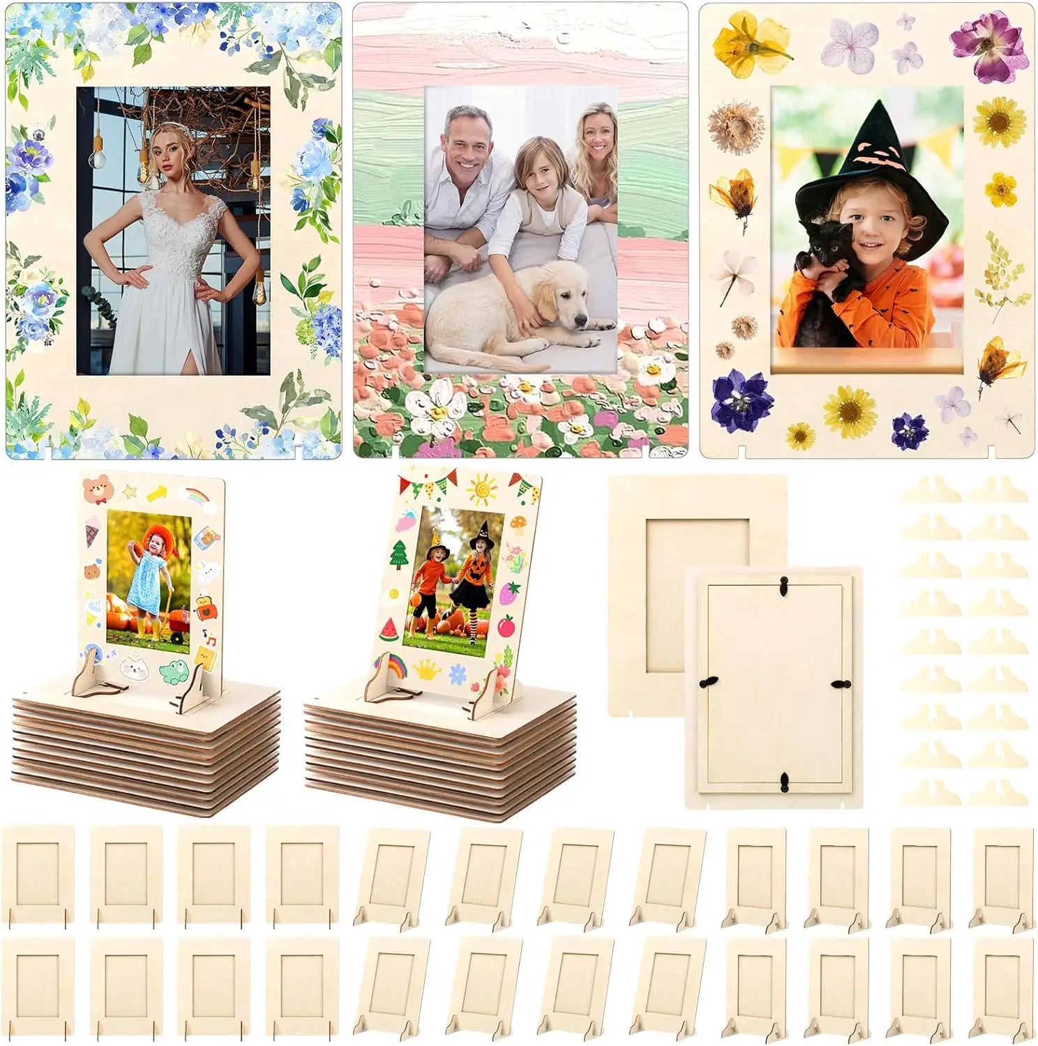 

50 упаковок 4x6 дюймов, незавершенные деревянные фоторамки для поделок своими руками