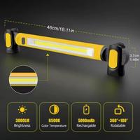 Super Bright Magnetic Work Light Built-in Rechargeable Battery Underhood Work Lamp Bar For Car Repair Outdoor A6R3