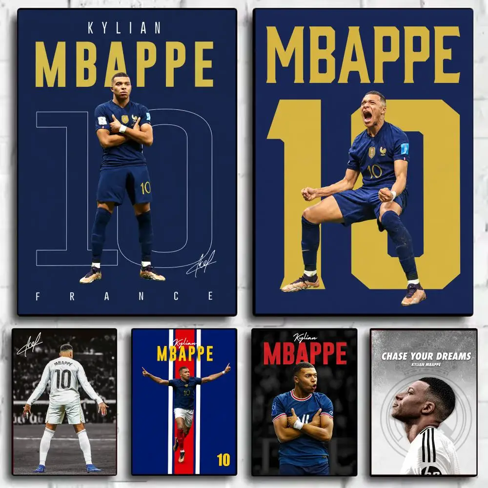 Athlete M-MBAppe Soccer Poster Decorative Wall Sticker Mural Photo Print for Bedroom Living Room Hallway Home Decor Gift